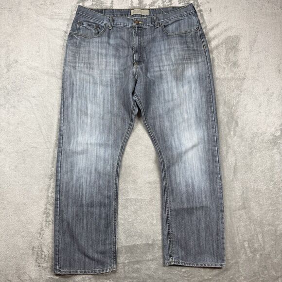 Wrangler Jeans Men’s 38x30 Gray Relax Straight Light Wash Denim 90s Casual - Picture 1 of 8